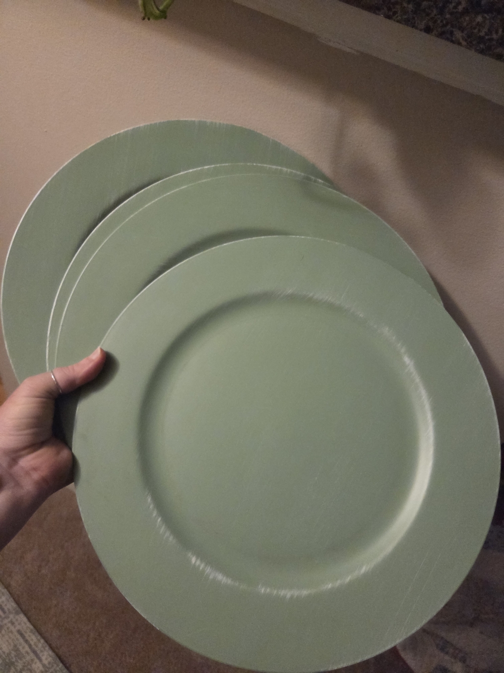 Hobby Lobby sage green charger plates set of 4 #hobbylobby